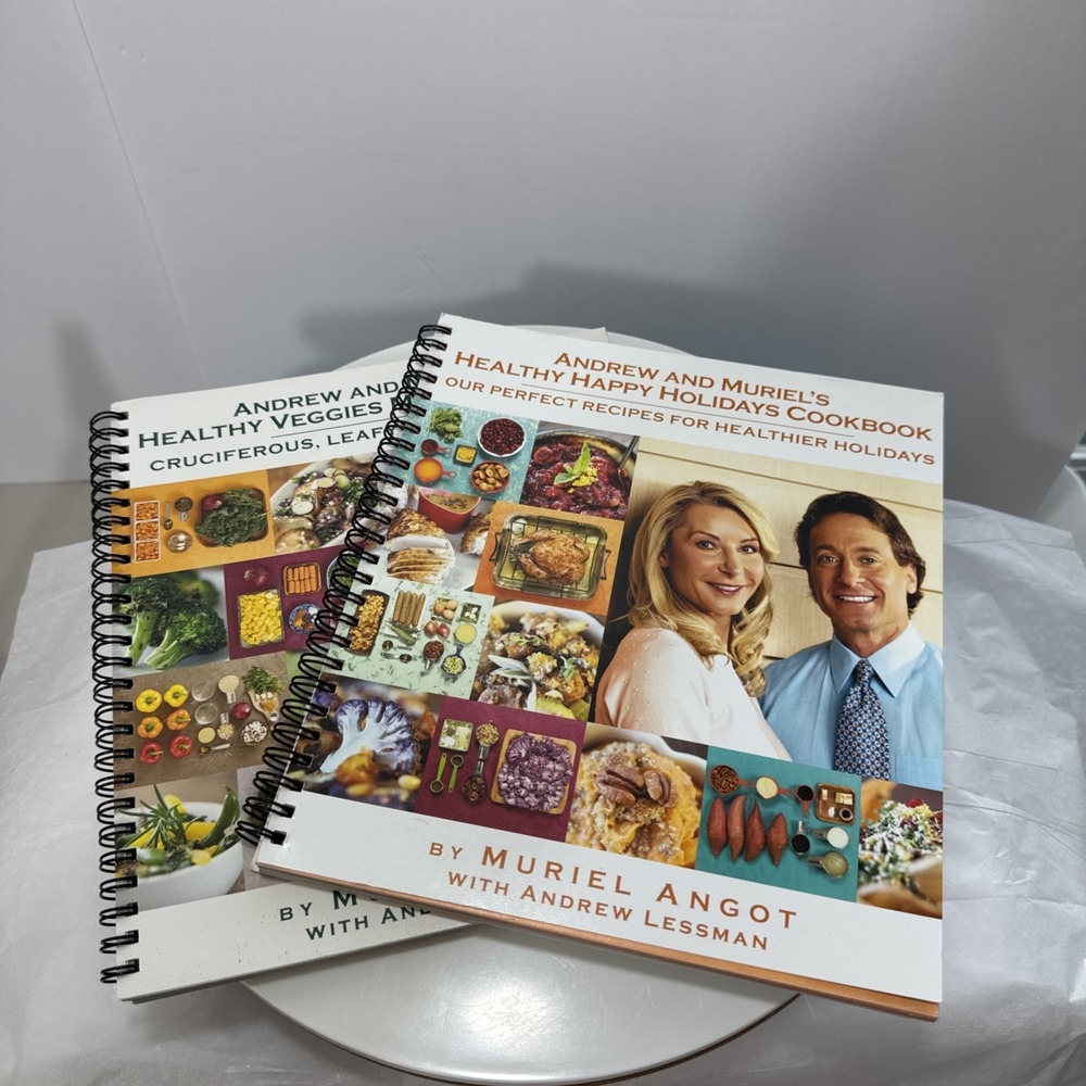 Andrew‎ Lessman Muriel Angot Healthy Cookbooks Bundle Veggies Happy Holidays Set